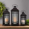 Lantern (Set of 3) 14"H, 17"H, 20"H Metal/Glass