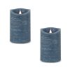 Simplux LED Designer Candle with Remote (Set of 2) 4 and 8 Hr Timer 3.5" x 5.5"H Wax/Plastic