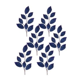 Leaf Spray (Set of 6) 27"H Polyester (Color: Blue)