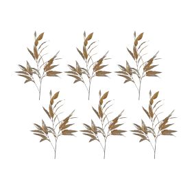 Leaf Spray (Set of 6) 27"H Polyester (Color: gold)