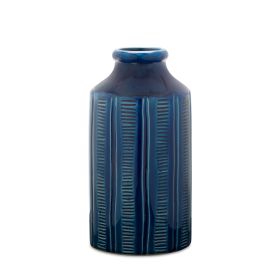 Vase 10"H Terra Cotta (Color: Blue)