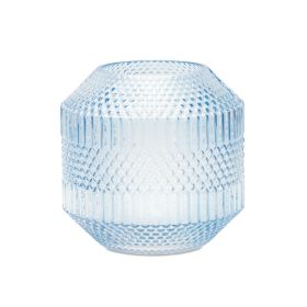 Vase 6.5"D x 6.5"H Glass (Color: Blue)