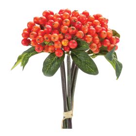 Set of 2 Plastic Foam-Polyester Berry Bundle (Color: Red, Green)