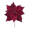 Set Of 6 Poinsettia Polyester Stem