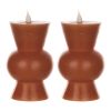 Simplux LED Designer Candle w/4 and 8 Hr Timer (Set of 2) 3.5" x 5.5"H Wax/Plastic (Requires 2 AA Batteries, Not Included)