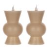 Simplux LED Designer Candle w/4 and 8 Hr Timer (Set of 2) 3.5" x 5.5"H Wax/Plastic (Requires 2 AA Batteries, Not Included)