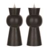 Simplux LED Designer Candle w/4 and 8 Hr Timer (Set of 2) 3.5" x 7.5"H Wax/Plastic (Requires 2 AA Batteries, Not Included)