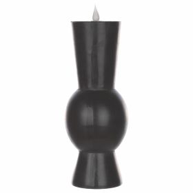 Simplux LED Designer Candle w/4 and 8 Hr Timer (Set of 2) 3.5" x 9.25"H Wax/Plastic (Requires 2 AA Batteries, Not Included) (Color: Black)