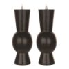 Simplux LED Designer Candle w/4 and 8 Hr Timer (Set of 2) 3.5" x 9.25"H Wax/Plastic (Requires 2 AA Batteries, Not Included)