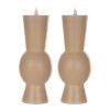 Simplux LED Designer Candle w/4 and 8 Hr Timer (Set of 2) 3.5" x 9.25"H Wax/Plastic (Requires 2 AA Batteries, Not Included)