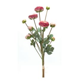 23"H Ranunculus Set Of 2 Polyester Bundle Stem (Color: Green, Pink)