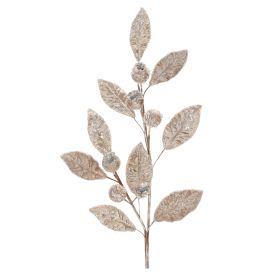 Leaf Spray (Set of 2) 29.5"H Polyester (Color: Silver)