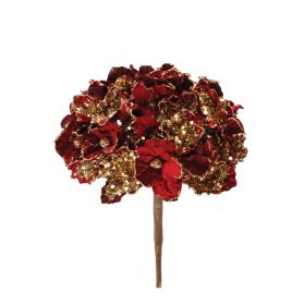 Hydrangea Stem (Set of 2) 29.5"H Polyester (Color: Red)