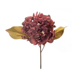 Hydrangea Stem (Set of 6) 17"H Polyester (Color: Red)