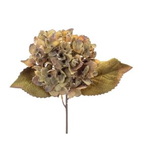 Hydrangea Stem (Set of 6) 17"H Polyester (Color: Green, Brown)