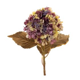 Hydrangea Stem (Set of 6) 21"H Polyester (Color: Purple, Brown)