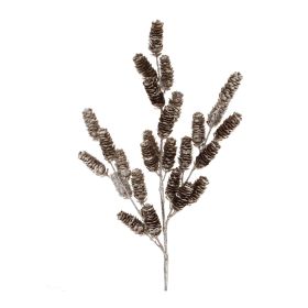 Pine Cone Spray (Set of 2) 25"H Plastic (Color: Silver)