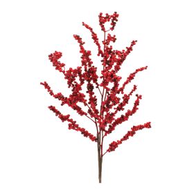 Berry Spray Set Of 6 Foam 28"H Stem (Color: Red)