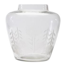 Vase 6.5"D x 6.5"H Glass (Color: Grey)