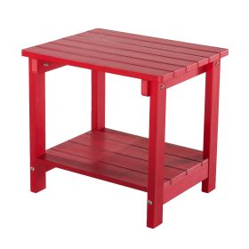 Key West Weather Resistant Outdoor Indoor Plastic Wood End Table; Patio Rectangular Side table; Small table for Deck; Backyards; Lawns; Poolside; and (Color: as Pic)