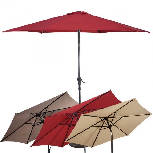 10 Feet Outdoor Patio Umbrella with Tilt Adjustment and Crank 10 Feet Outdoor Patio Umbrella with Tilt Adjustment and Crank