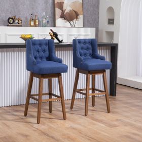 COOLMORE Bar Stools Set of 2 Counter Height Chairs with Footrest for Kitchen (Color: as Pic)