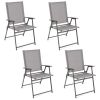 Set of 4 Patio Folding Chair Set with Rustproof Metal Frame