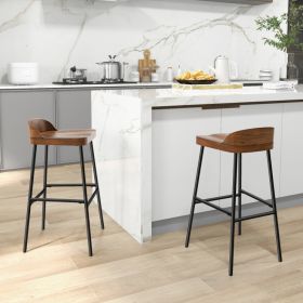 Set of 1/2 29 Inch Industrial Bar Stools with Low Back and Footrests (quanlity: 2)