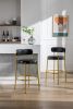 COOLMORE Bar Stools Industrial Pub Barstools with Back and Footrest, Modern Armless Bar Height Stool Chairs Set of 2