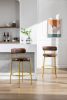 COOLMORE Bar Stools Industrial Pub Barstools with Back and Footrest, Modern Armless Bar Height Stool Chairs Set of 2