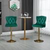 COOLMORE Bar Stools with Back and Footrest Counter Height Dining Chairs 2PC/SET