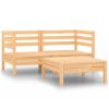 3 Piece Patio Lounge Set Solid Pinewood