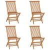 Folding Patio Chairs 4 pcs Solid Teak Wood