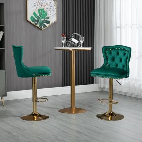 COOLMORE Bar Stools with Back and Footrest Counter Height Dining Chairs 2PC/SET (Color: pic)