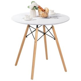 Classic Elegant Modern Simple Round Dining Table (Color: White, size: 31.5 in)