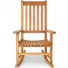 Indoor Outdoor Wooden High Back Rocking Chair