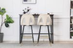 Collection Modern | Contemporary Velvet Upholstered  28" Bar Stool & Counter Stools with Nailheads and Gold Tipped Black Metal Legs,Set of 2