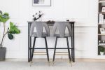 Collection Modern | Contemporary Velvet Upholstered  28" Bar Stool & Counter Stools with Nailheads and Gold Tipped Black Metal Legs,Set of 2