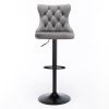 A&A Furniture,Swivel Velvet Barstools Adjusatble Seat Height from 25-33 Inch,17.7 inch base