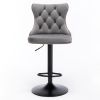 A&A Furniture,Swivel Velvet Barstools Adjusatble Seat Height from 25-33 Inch,17.7 inch base