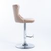 A&A Furniture,Swivel Velvet Barstools Adjusatble Seat Height from 25-33 Inch