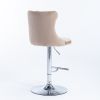 A&A Furniture,Swivel Velvet Barstools Adjusatble Seat Height from 25-33 Inch