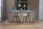 COOLMORE Counter Height Bar Stools Set of 2 for Kitchen Counter Solid Wood Legs with a fixed height of 360 degrees