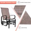 Outdoor Porch Glider Patio Swing Rocking Lounge Chair with Powder Coated Sturdy Aluminum Frame Support for Outdoor Backyard; Beside Pool; Lawn;  Texti