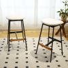 Modern Set of 2 Bar Stools Comfortable & Stylish Counter Height and Bar Height Bar Stools,Soft Fabric Upholstered, Backless for Kitchen