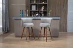 COOLMORE Counter Height Bar Stools Set of 2 for Kitchen Counter Solid Wood Legs with a fixed height of 360 degrees