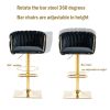 COOLMORE Vintage Bar Stools with Back and Footrest Counter Height Dining Chairs 2PC/SET