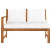 Garden Bench 45.1" with Cream Cushion Solid Acacia Wood