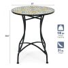 Patio Pool And Garden Lawn Mosaic Floral Pattern Bistro Round Table