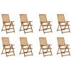 Folding Patio Chairs with Cushions 8 pcs Solid Acacia Wood